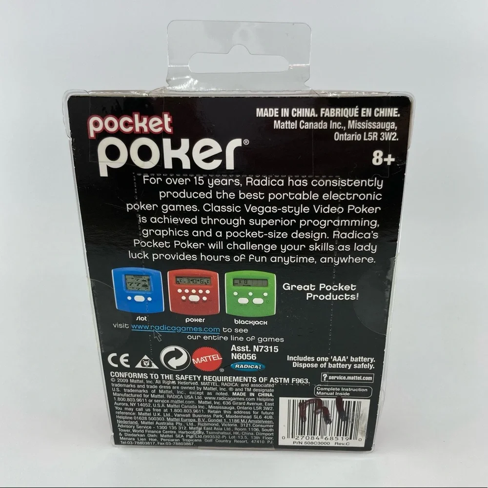 New Radica Mattel Poker Classic Draw Handheld Game